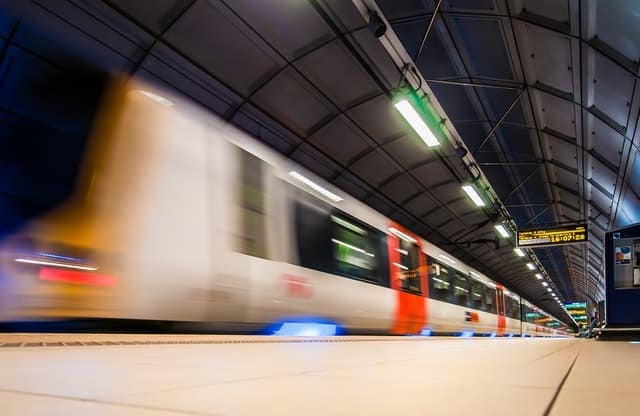 a train in transit